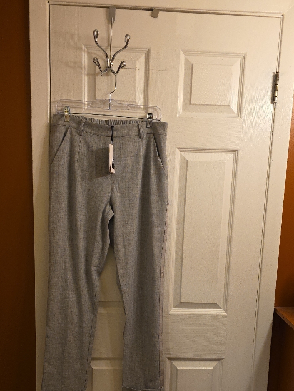 Light Gray Pull-On Dress Chinos for Women